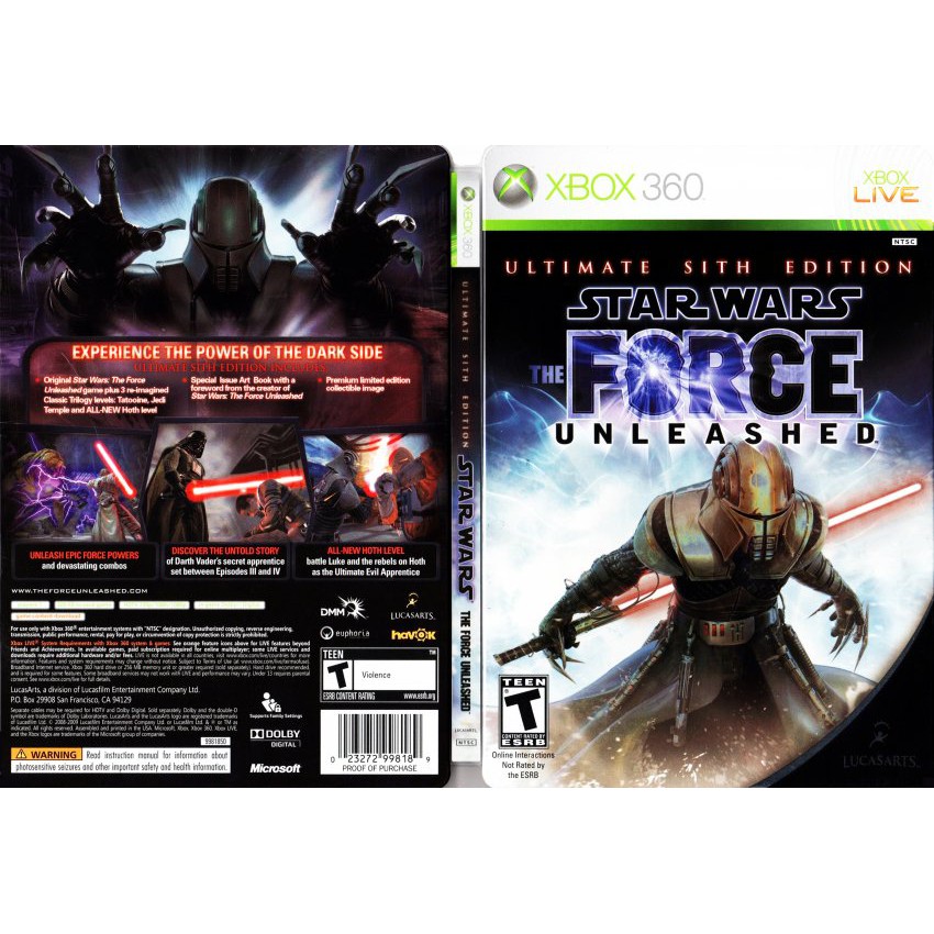 XBOX 360 Star Wars The Force Unleashed Ultimate Sith Edition