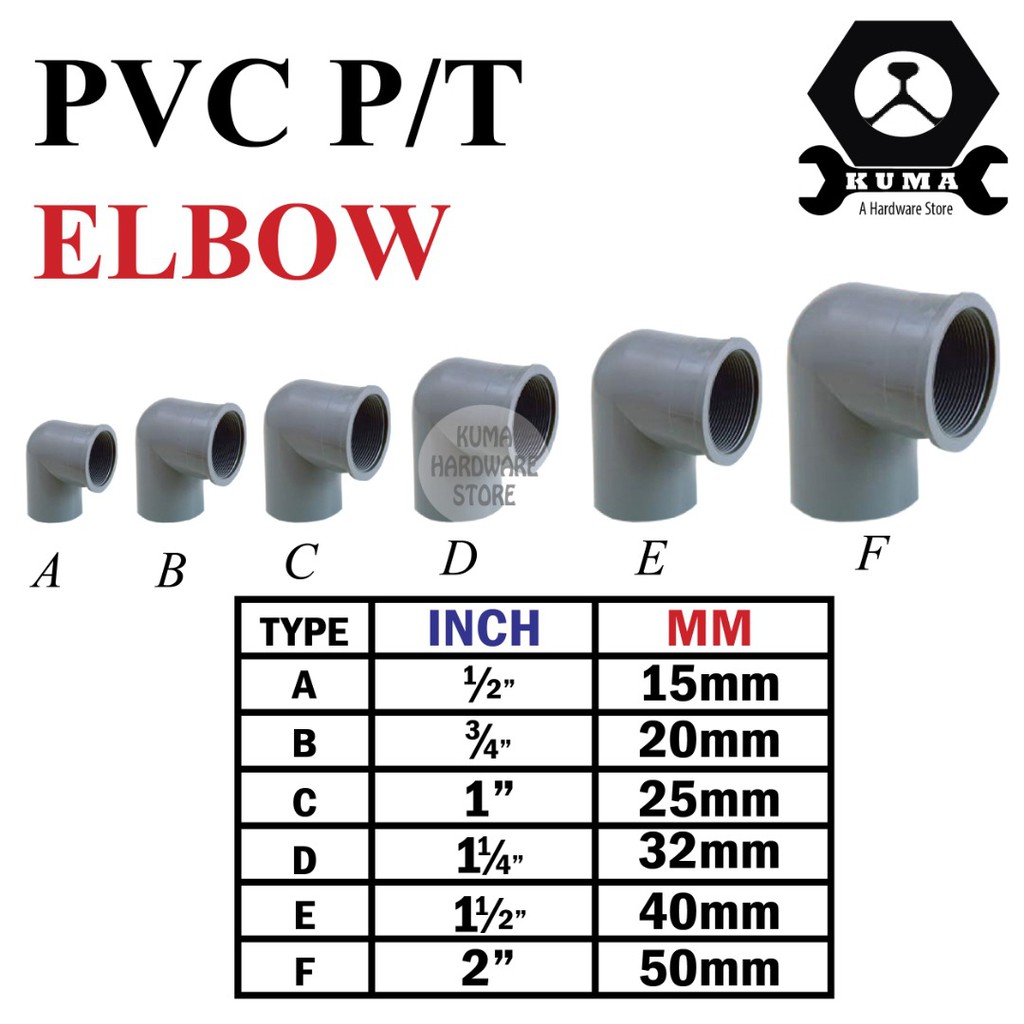 PVC PT ELBOW (PIPE FITTING) | Shopee Malaysia