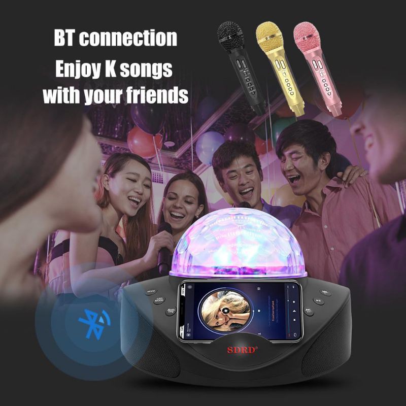 SDRS SD-308 WIRELESS BLUETOOTH DUAL MICROFHOONE KARAOKE PORTABLE SPEAKER |  Shopee Malaysia