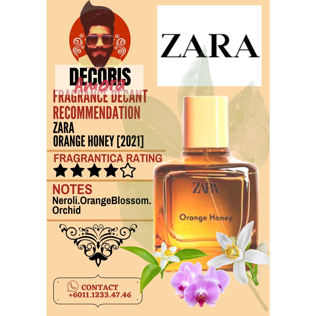 Zara Orange Honey (2021) Perfume Decant Shopee Malaysia