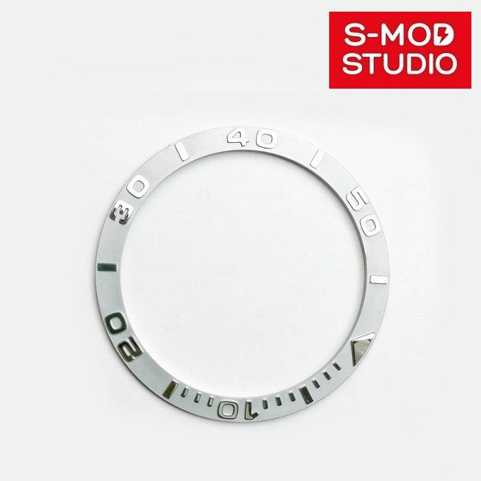 thumbnail image 2 of Silver Yacht Master Ceramic Bezel Insert For Seiko SKX007 7002 6309 – Sloped Design 2 of 5