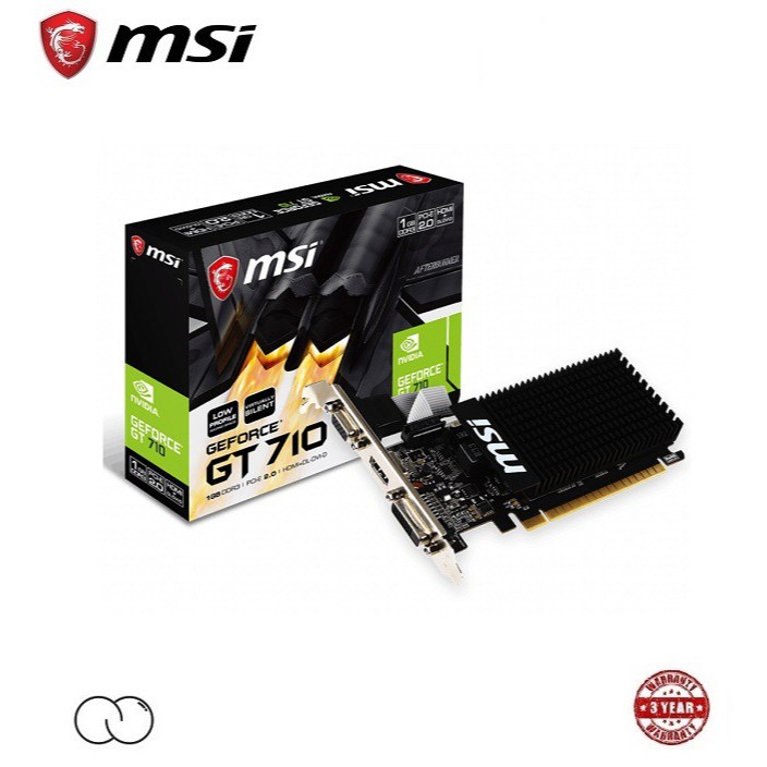 MSI Nvidia GeForce GT 710 1GD3H LP GPU 1GB DDR3 Single Fan Low Profile Graphics Card Shopee Malaysia