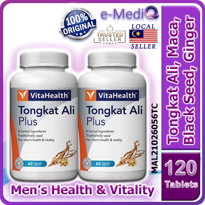 Vitahealth Tongkat Ali Plus Maca Men's Vitality 60s x 2 Bottles (Exp