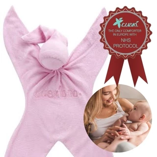 Cuski Cuskiboo Lovie Baby Comforter - Ultra Soft & Absorbent Security Blanket For Newborns (Pink-ee)