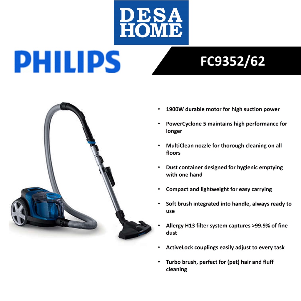PHILIPS FC9352/62 POWER PRO COMPACT BAGLESS VACUUM CLEANER Shopee Malaysia