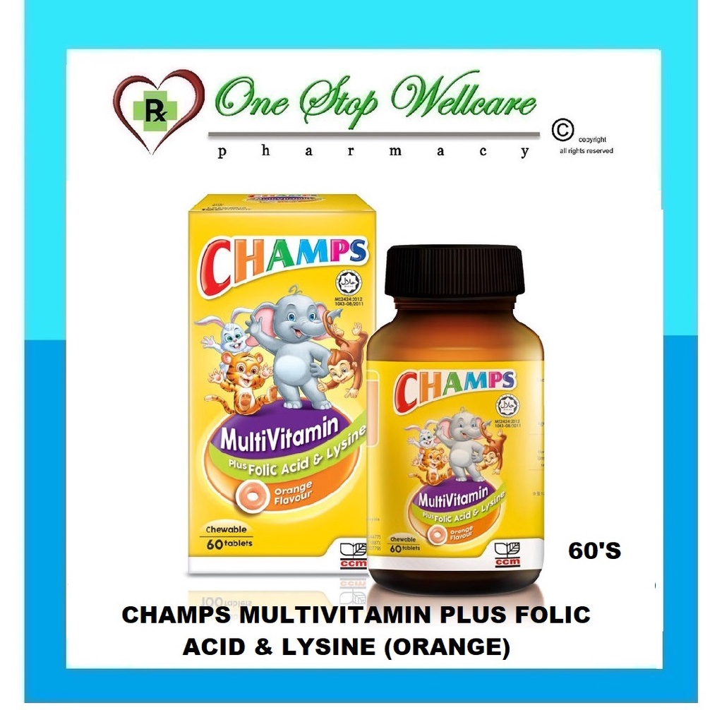 CHAMPS MULTIVITAMIN PLUS FOLIC ACID & LYSINE / OMEGA3 / PINEAPPLE / STRAWBERRY Shopee Malaysia