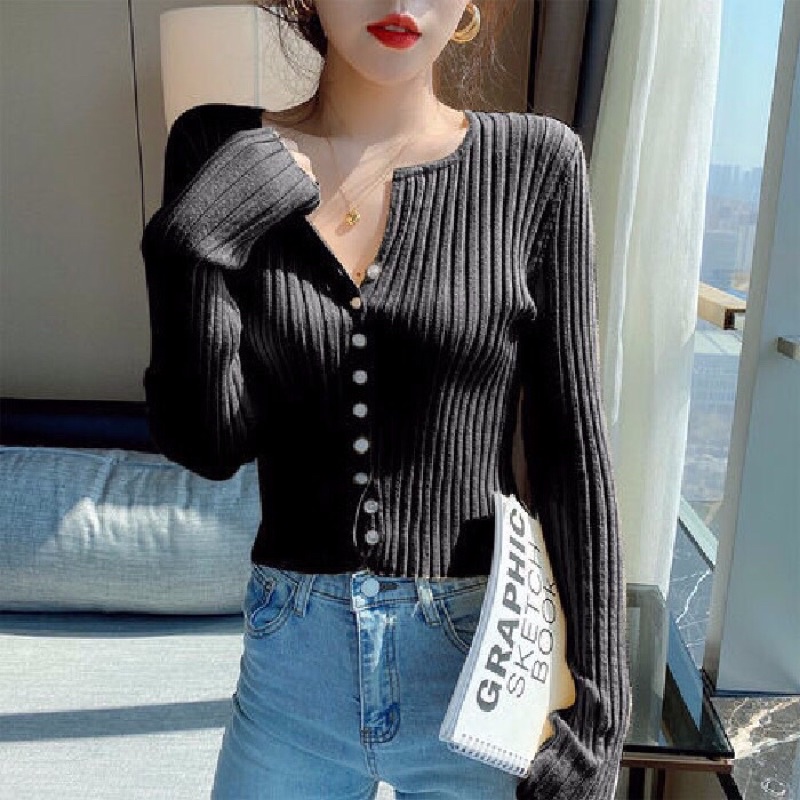 National V-neck button down sweater~~~~~(with close-up photo) | Shopee ...