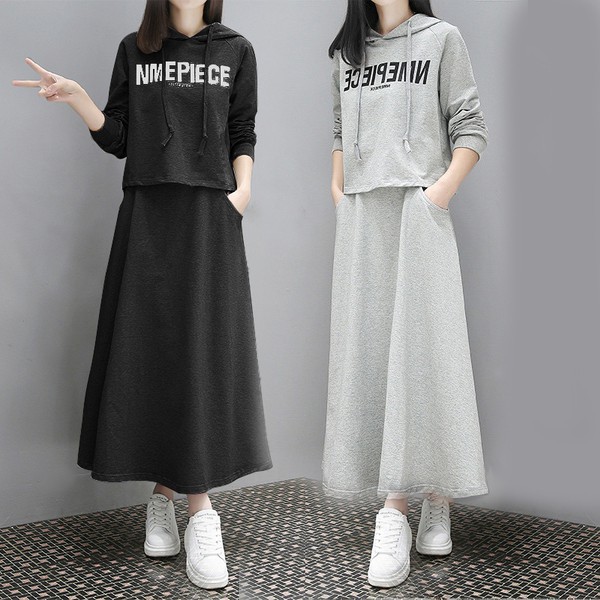 Long skirt hotsell and hoodie