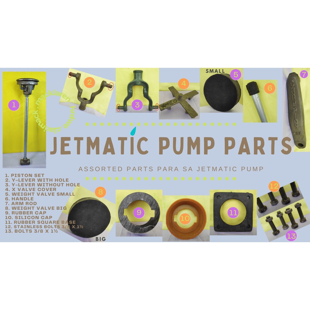 Jetmatic Pump Replacement Parts Spare Parts. Sold per piece / part