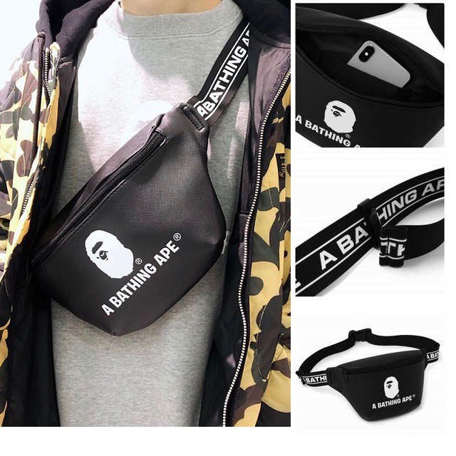 MY READY STOCK A BAPE A Bathing Ape waterproof chest bag waist bag shoulder bag