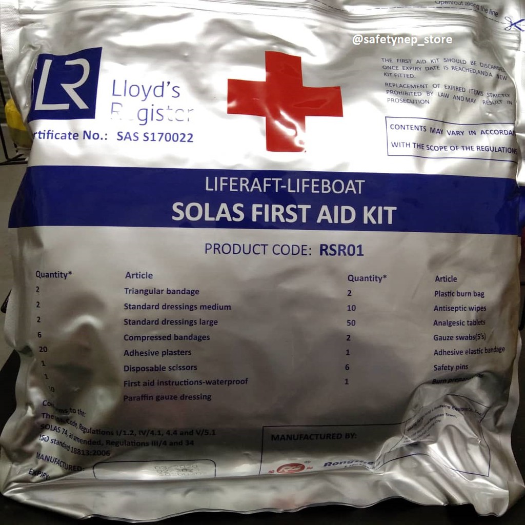 [READY STOCK] SOLAS FIRST AID KITS FOR LIFERAFT & LIFEBOAT Shopee
