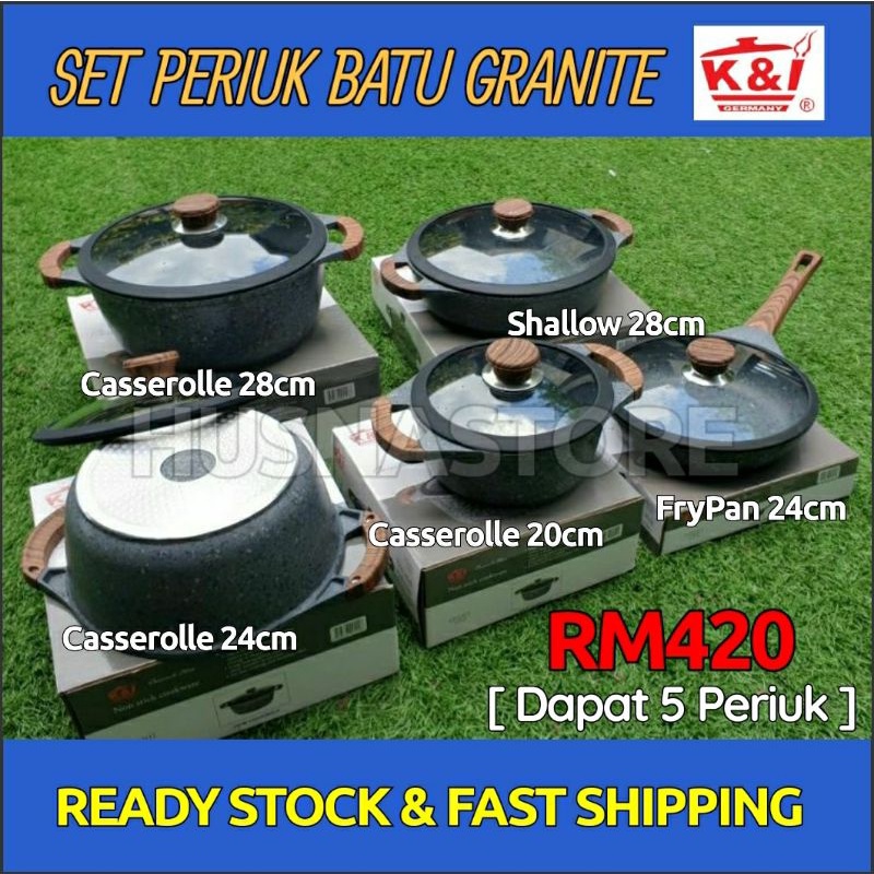 [READY STOCK ] SET LENGKAP PERIUK BATU K&I GERMANY COOKWARE Shopee