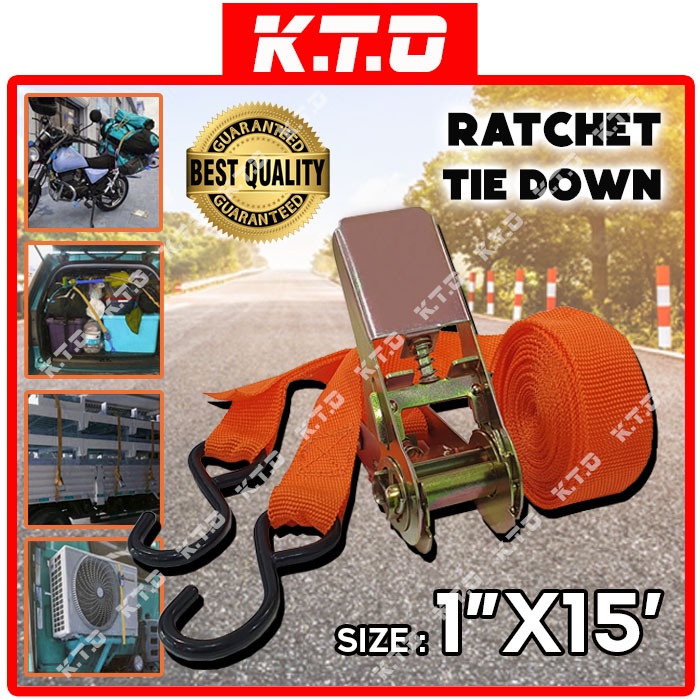 Heavy Duty Safety Ratchet Tie Down With Metal Lock Lorry Truck Belt ...