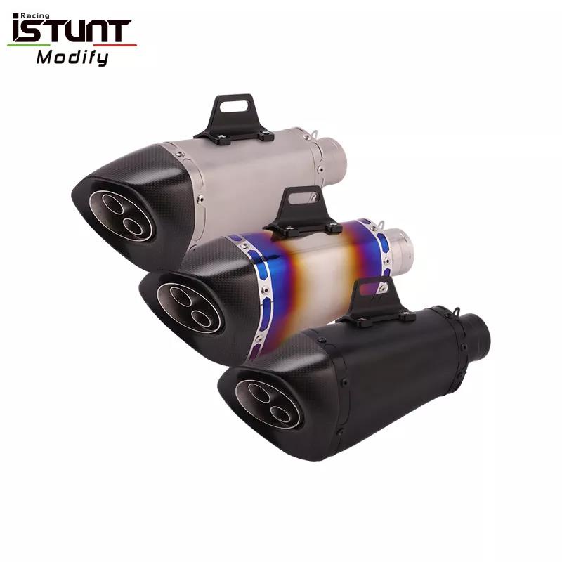 ISTUNT 300mm Universal Motorcycle Exhaust Escape Modified Carbon Fiber