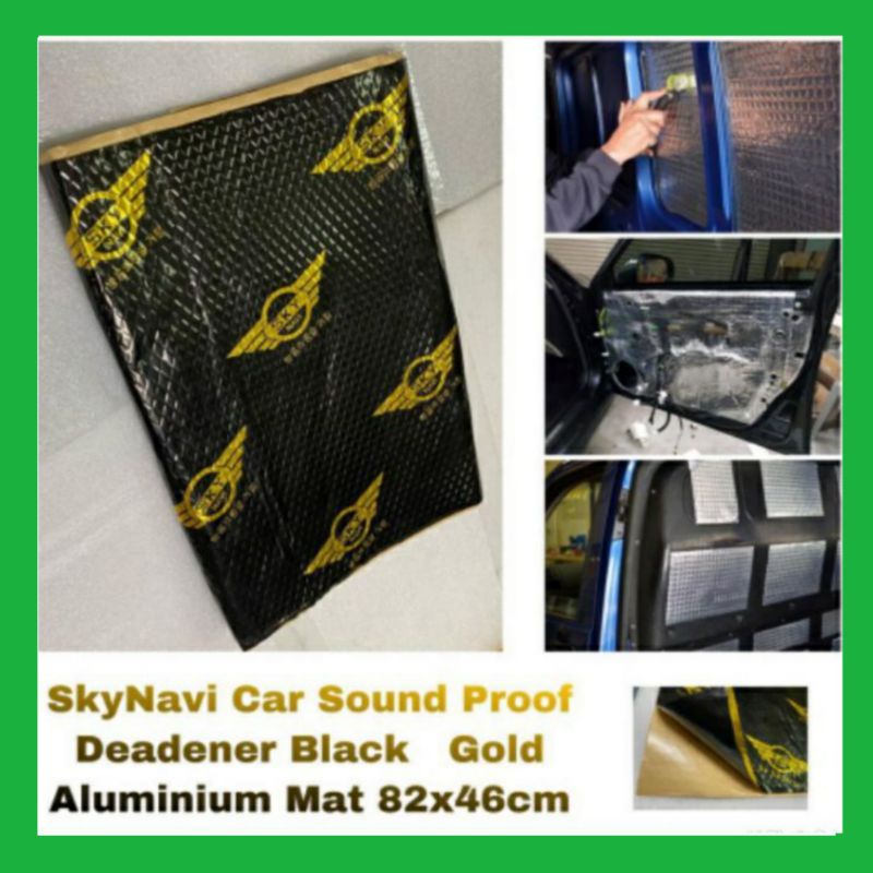 Car Sound Proof Deadener Gold Aluminum Mat Noise Engine Roof