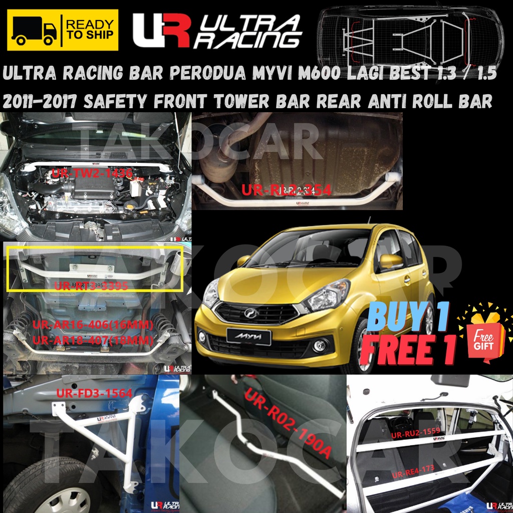 Ultra Racing Bar Perodua Myvi M600 Lagi Best 1.3 / 1.5 20112017 Safety