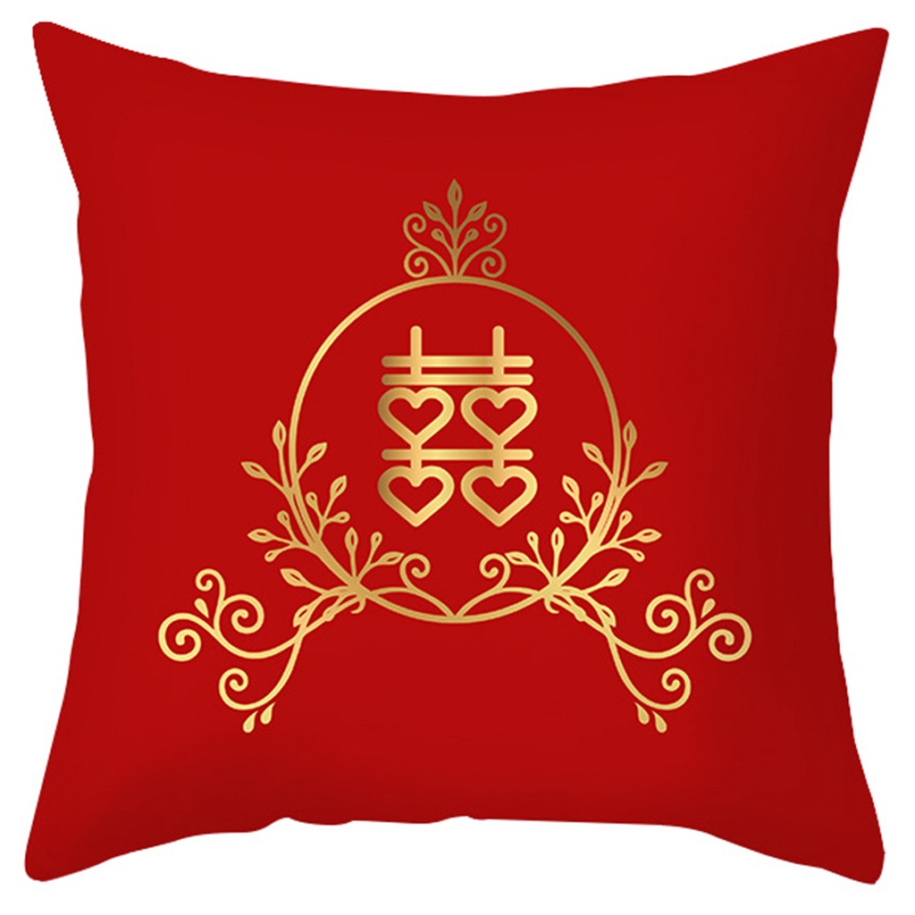 Red wedding pillow case 60 × 60.50 × 50.45 × 45. 40 × 40.Square sofa