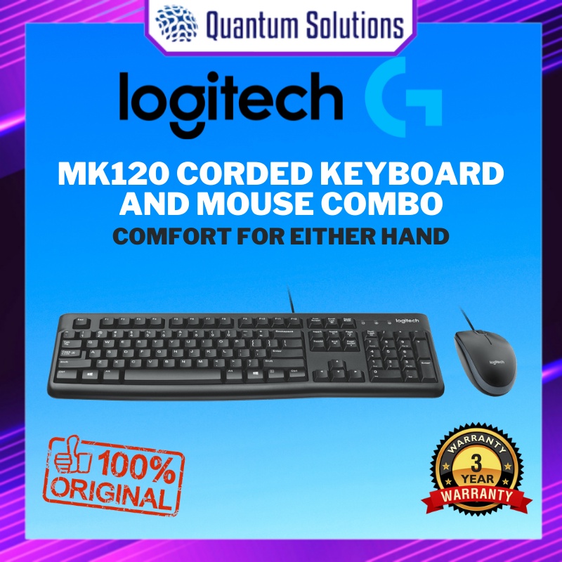 Logitech MK120 CORDED KEYBOARD AND MOUSE COMBO Shopee Malaysia