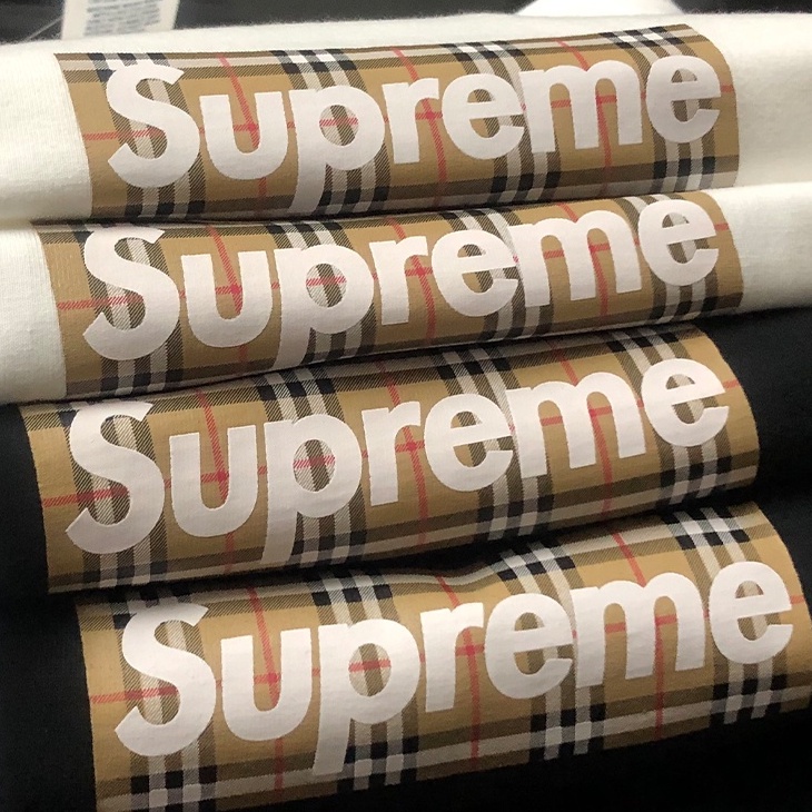 SUPREME X BURBERRY Box Logo Tee White