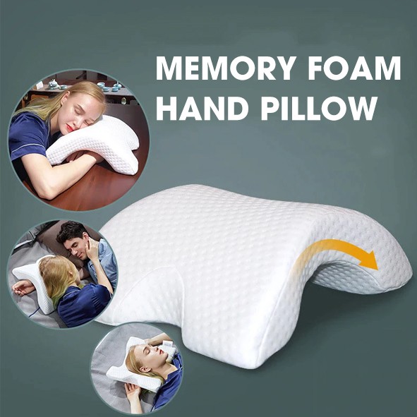 Ready Stock Memory Foam Bedding Pillow Curved Slow Rebound Memory Foam Pillow Anti Pressure Hand Numb Neck Protection