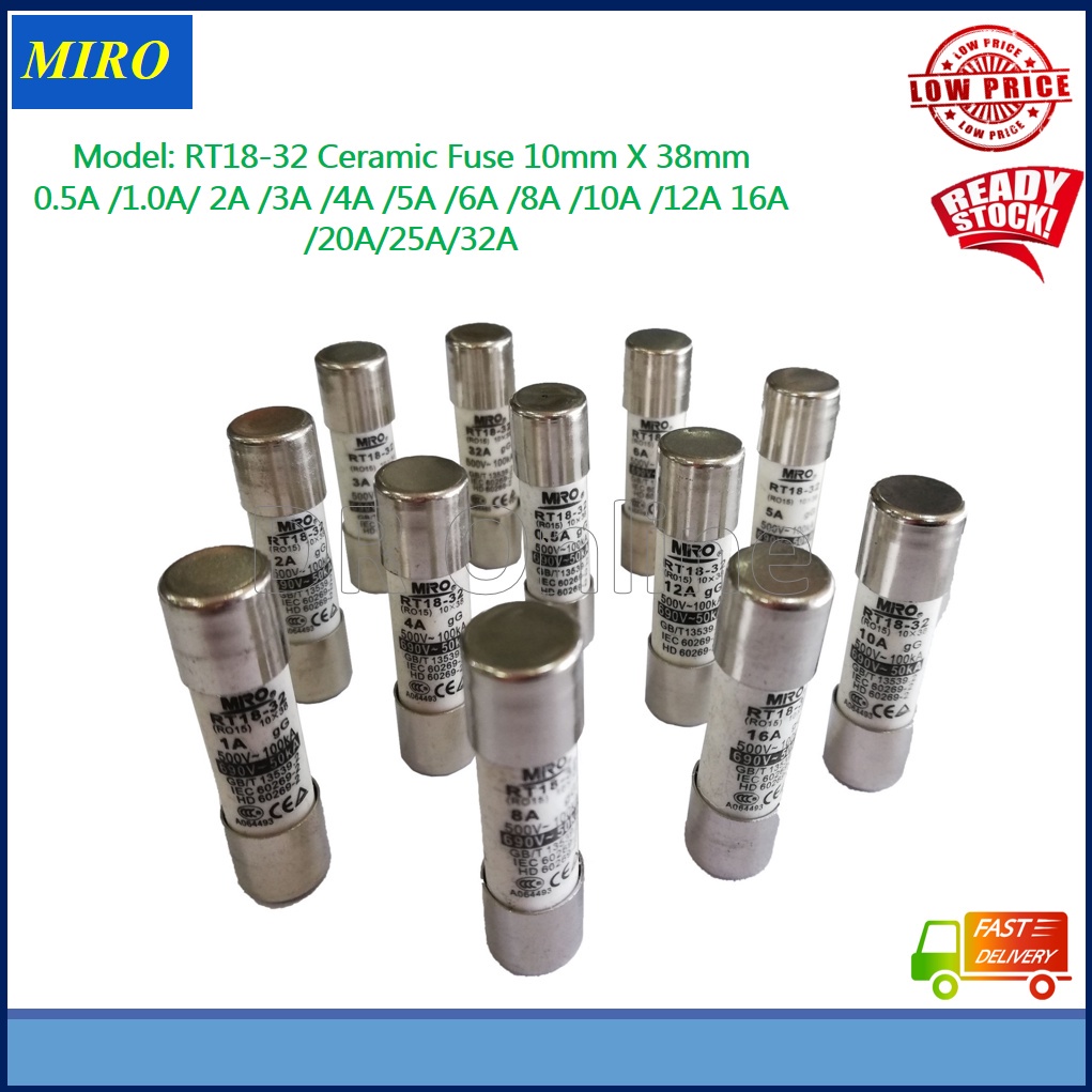 CERAMIC FUSE 10MM X 38MM CARTRIDGE FUSE 1A 2A 3A 4A 5A 6A 8A 10A 12A ...