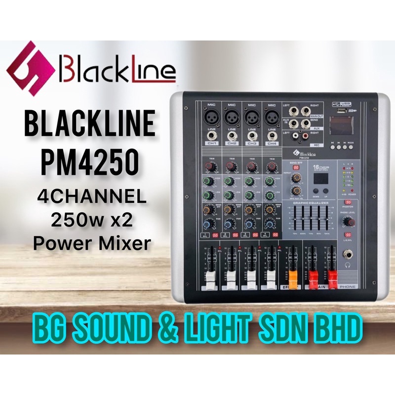 BLACKLINE &amp; EZITECH PM4250 4CHANNEL 250w x2 POWER MIXER ( PM-4250 / PM 4250 )