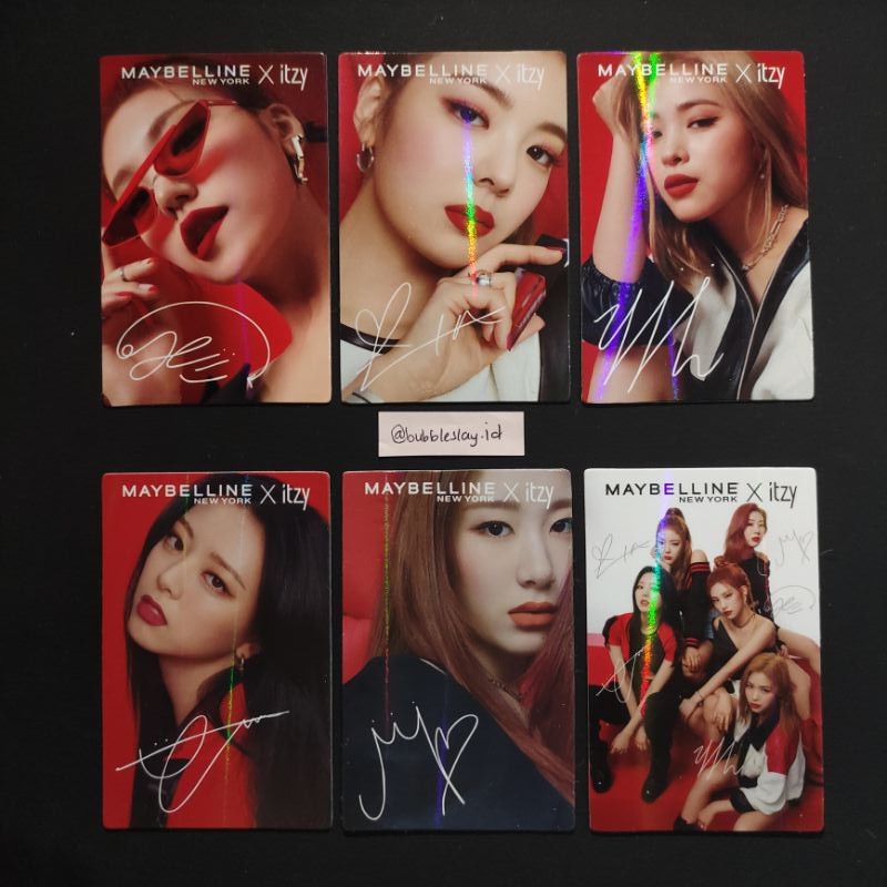 Official Maybelline X ITZY Hologram Photocard (Red Ver) - PC