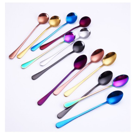HH203 Round Head Long Handle Spoon Boba Tea Bubble Tea Spoon Ice Tea ...