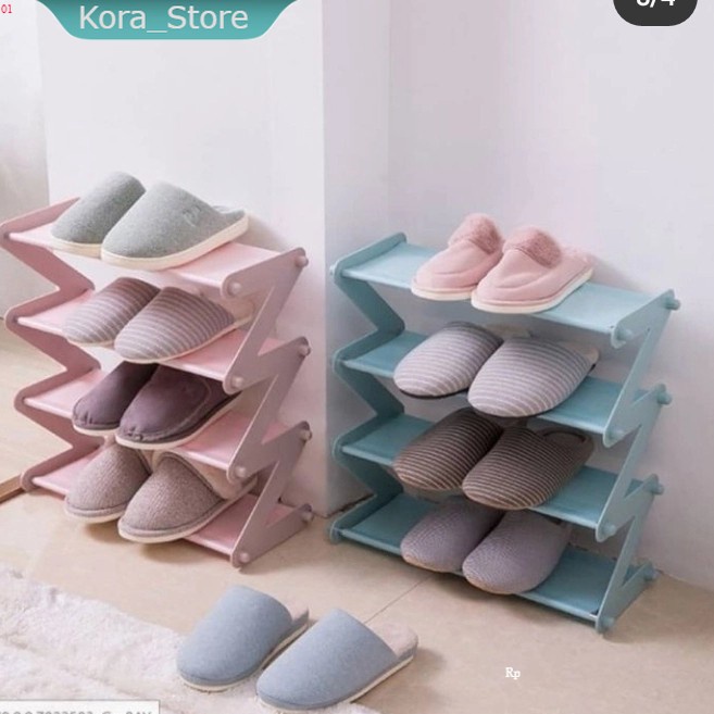Kora Store Zig Zag Shoe Rack 4tier Shoe Rack 4tier Shoe Rack Shopee