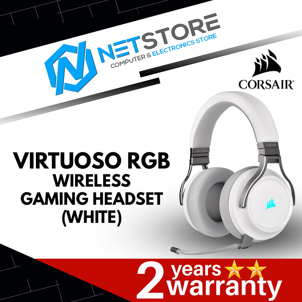 CORSAIR VIRTUOSO RGB WIRELESS High Fidelity Gaming Headset White