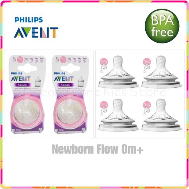 Philips Avent Natural Teat Nipple Puting Botol Newborn Flow 0m 1