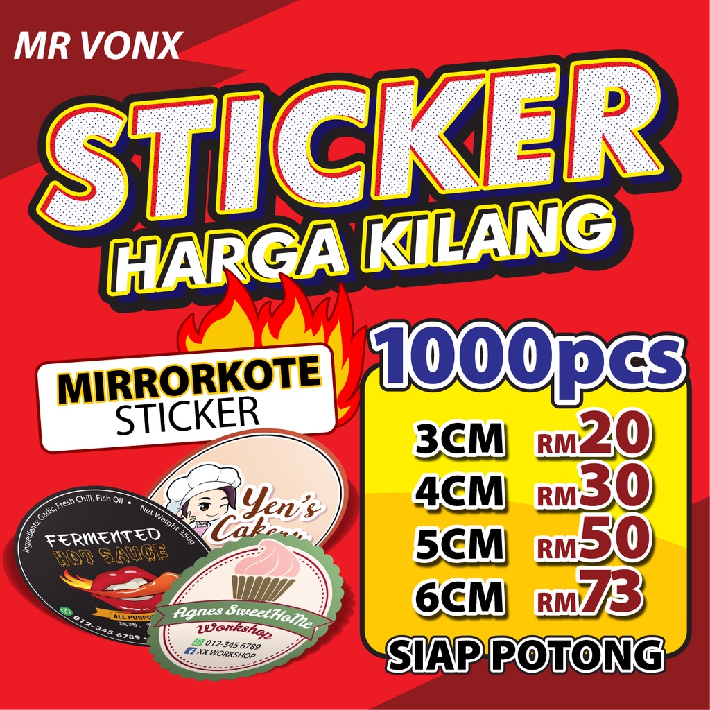 ️1000pcs ️STICKER PRODUK MURAH | HARGA KILANG | READY STOCK | STICKER ...
