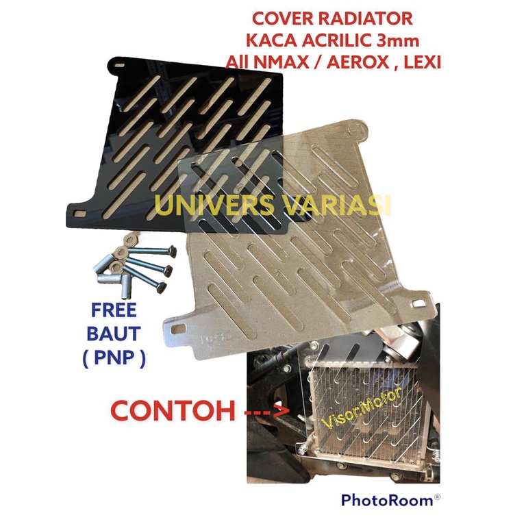 HITAM Glass RADIATOR COVER NMAX AEROX NEW OLD LEXI+3MM Thick PNP Bolt ...