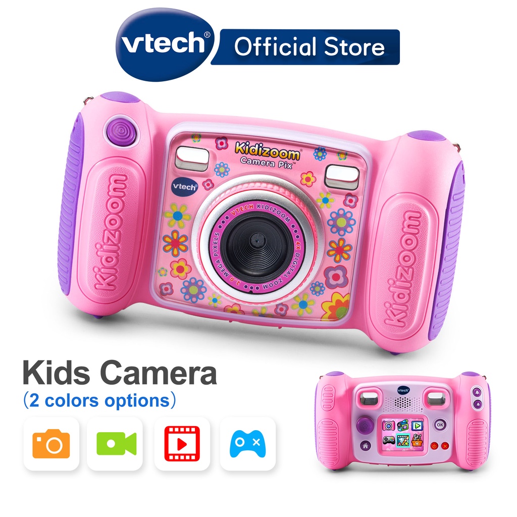 VTech Kidizoom Camera Pix, Selfie Mode 4 Built In Games 2.0 MP Kids Camera,  Pink