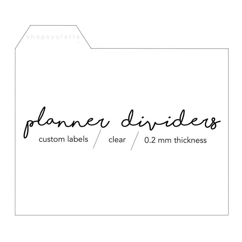 PLANNER DIVIDER / SIDE TABS / CUSTOM LABELS / 0.2 mm (please read the