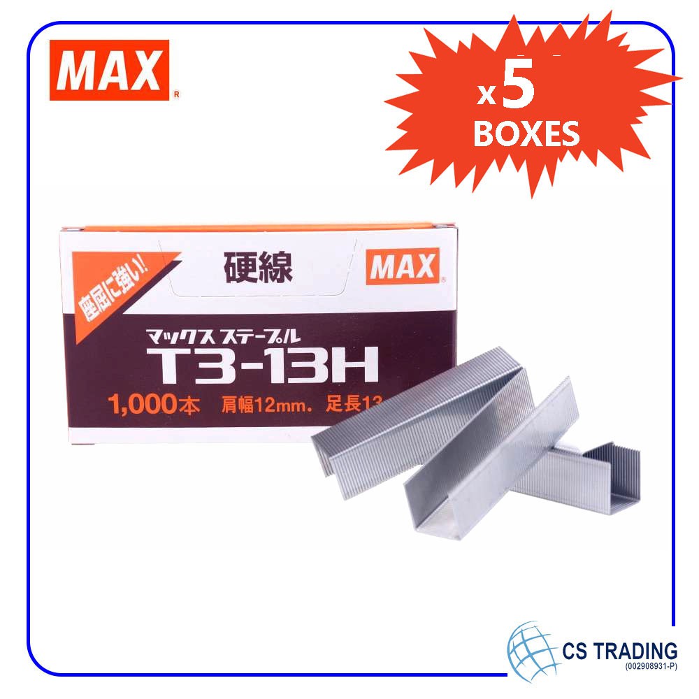 5 BOXES x MAX T3-13H STAPLES (STAPLER) | Shopee Malaysia