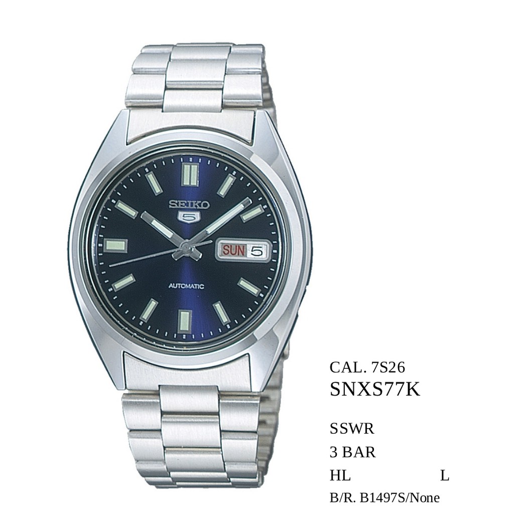 Seiko 5 Automatic SNXS73K1/ SNXS75K1 / SNXS77K1 / SNXS79K1 Men's Watch |  Shopee Malaysia