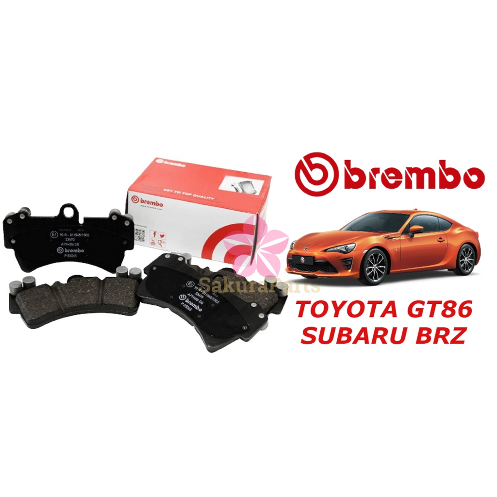Brembo Brake Pads Set for Toyota GT86 / Subaru BRZ (ORIGINAL) Shopee