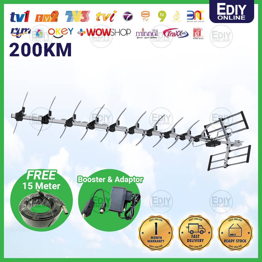 【NEW】ANTENNA BAN13 BOOSTER DIGITALTV 27 ELEMENT ANTENA AERIAL UHF HDTV