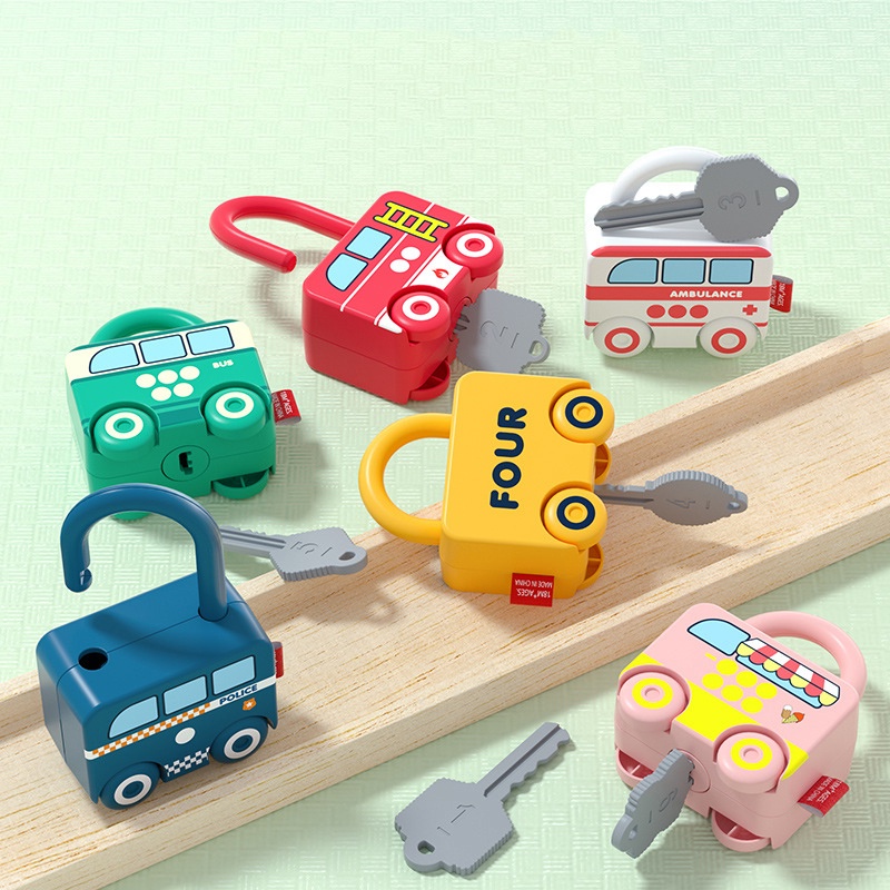 Fun Lock-picking Car Toy with Keys Kids Montessori Educational Toys ...