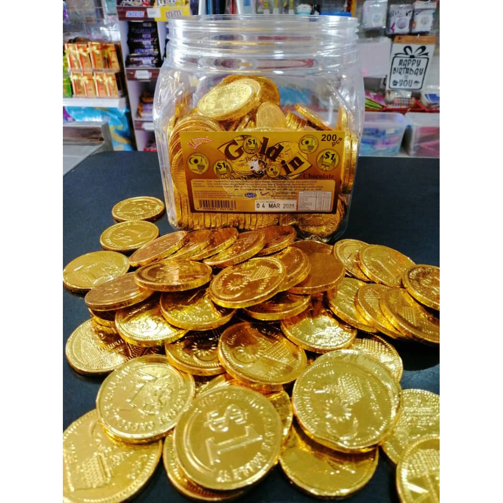 [HALAL] CHOCOLATE COINS/ GOLD COINS CHOCOLATE200PCS Shopee Malaysia