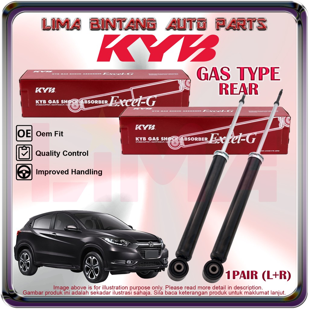 ( 1Pair ) Honda H-Rv Hrv T7A Rear Shock Absorber Gas KAYABA KYB (2015 ...