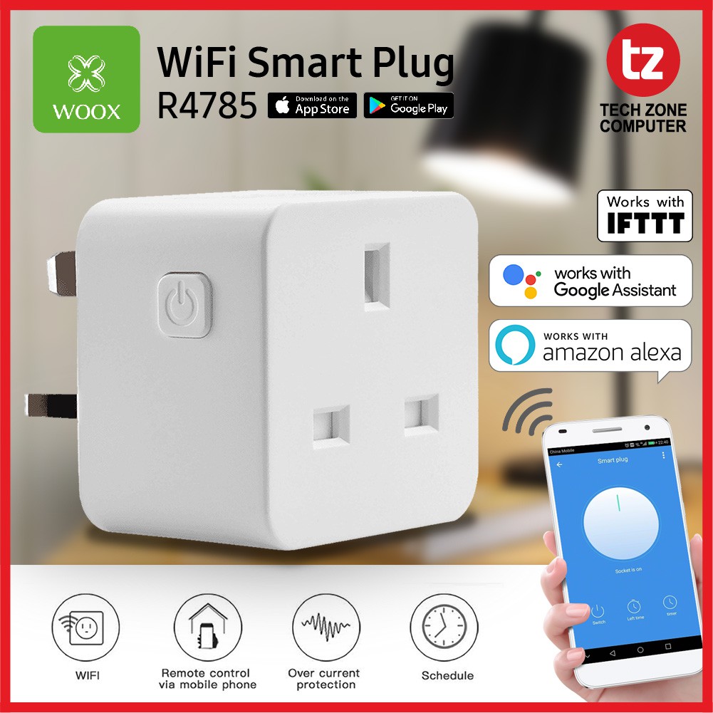 Woox Smart Plug WiFi Socket ( R4785 ) work with Alexa & Google Assistant