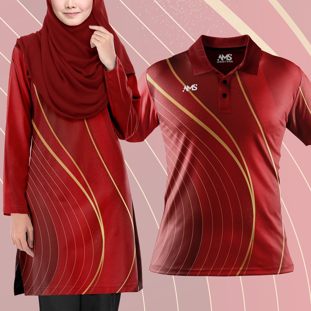 Design Ams220304 Couple Tshirt Muslimah Couple Wear Couple Set Couple