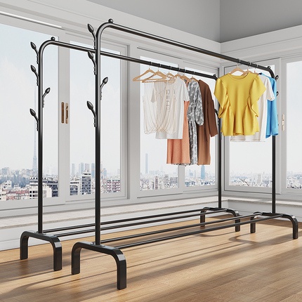 HOUSEHOLD CLOTHES HANGER #SINGLE #DOUBLE POLE/ DRYING RACK (RAK