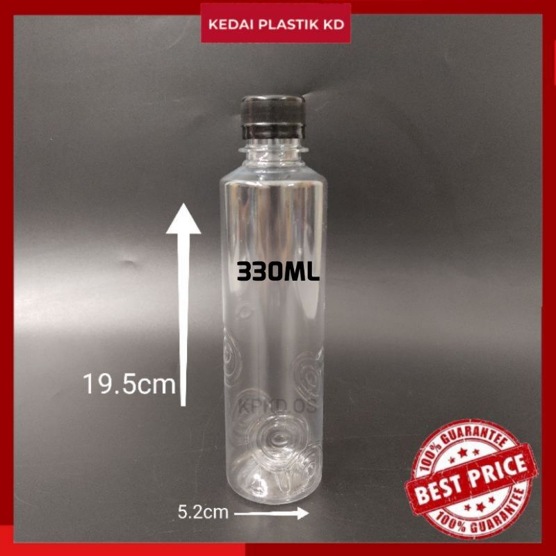 Empty Water Bottle 330ml (round) Air Botol Kosong (bulat)include cap ...