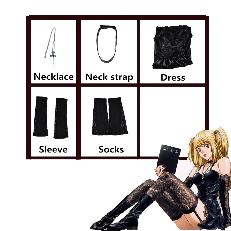 Anime Death Note Misa Amane Cosplay Costumes Imitation Leather Sexy