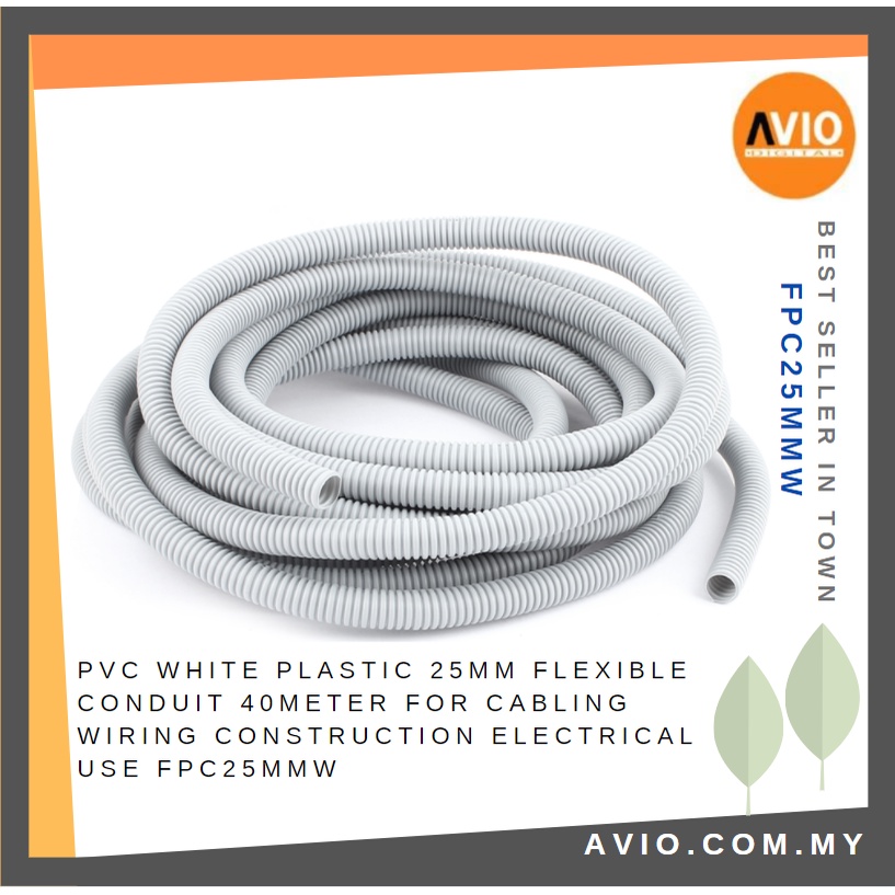 PVC White Plastic 25mm 25 mm Flexible Conduit 40 Meter for Cabling