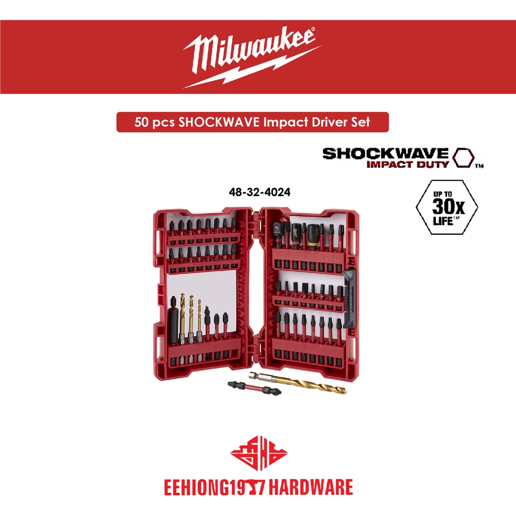 MILWAUKEE 48-32-4024 50pcs Shockwave Impact Drill & Driver Bit Set