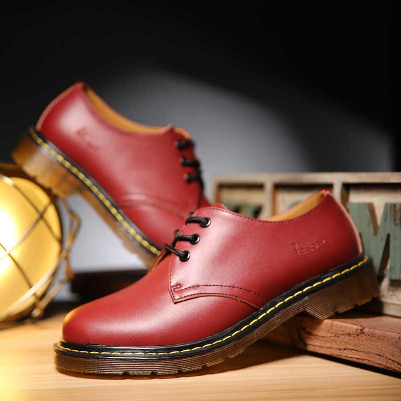 Dr martens red cherry low cheap cut